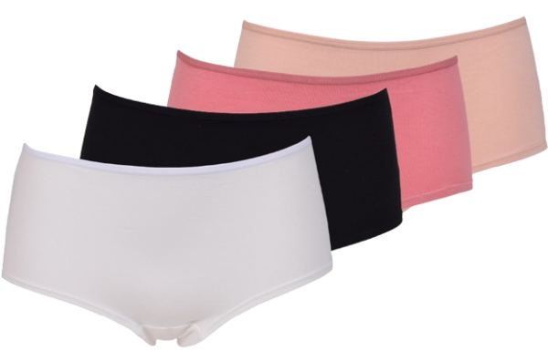 Hipster 4-pack 1 svart, 1 vit, 1 puderrosa, 1 gammelrosa